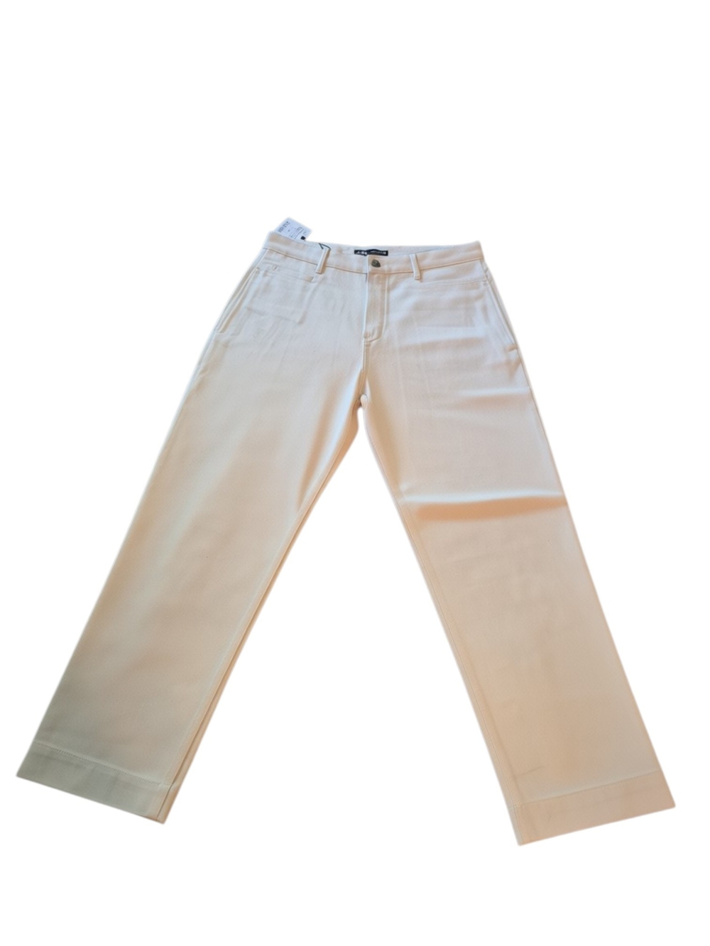 Zara Womens Light Cream Cotton Pants/ Jeans Multi Pockets NWT